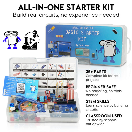Arduino Uno R3 Basic Starter Kit – Perfect for STEM Projects & Beginners in Electronics