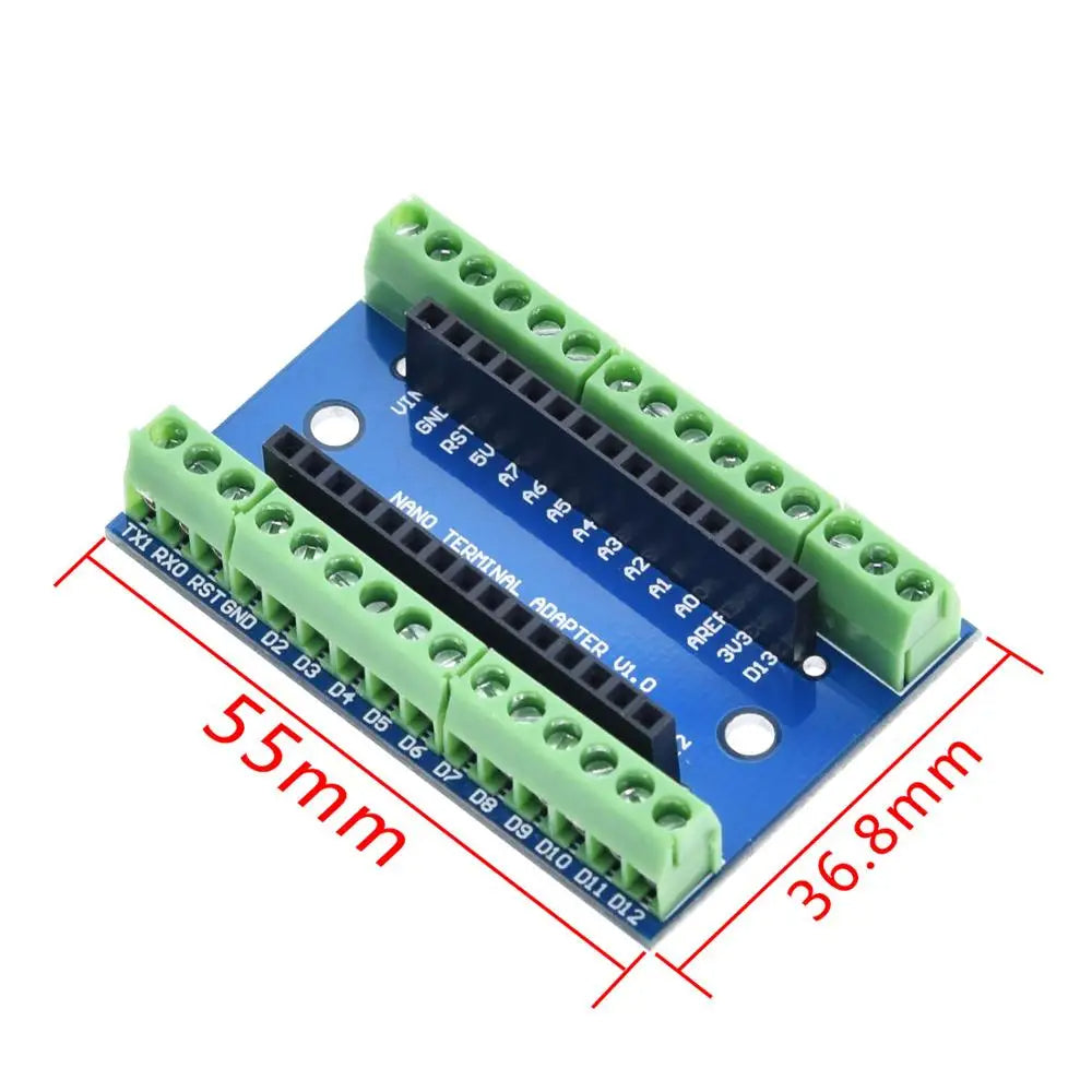 Arduino Nano Terminal Adapter – Simplify Connections and Enhance Functionality for Your Arduino Nano Projects