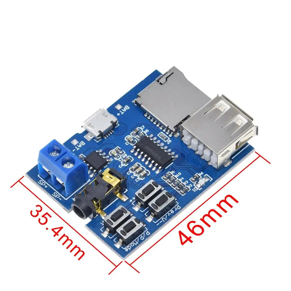 MP3 Decoder Board Module with Built-In Amplifier for Audio Playback