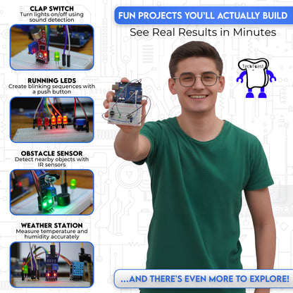 Arduino Uno R3 Basic Starter Kit – Perfect for STEM Projects & Beginners in Electronics