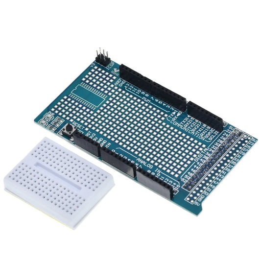 Prototype Shield V3.0 for Arduino MEGA 2560 with Mini Breadboard – Easy Custom Circuit Design