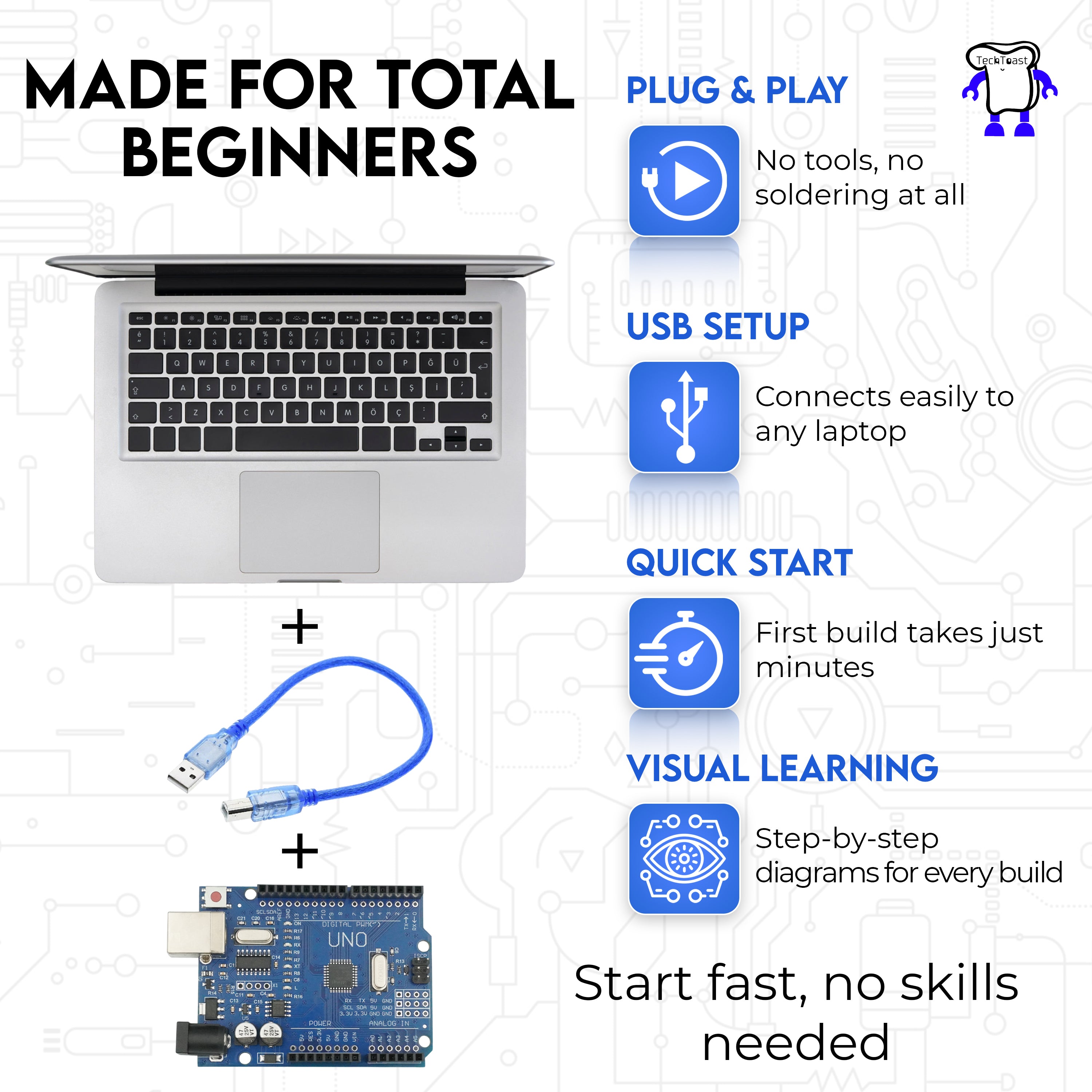 Arduino Uno R3 Basic Starter Kit – Perfect for STEM Projects & Beginners in Electronics