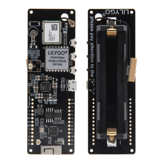 Lilygo T-Beam V1.2 | ESP32 | 868MHz SX1276 LoRa Module| NEO-M8N GPS | Meshtastic Compatible with 18650 LiPo Battery Holder
