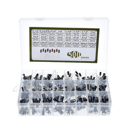 Aluminum Electrolytic Capacitors 16-50V Assortment Kit 500pcs