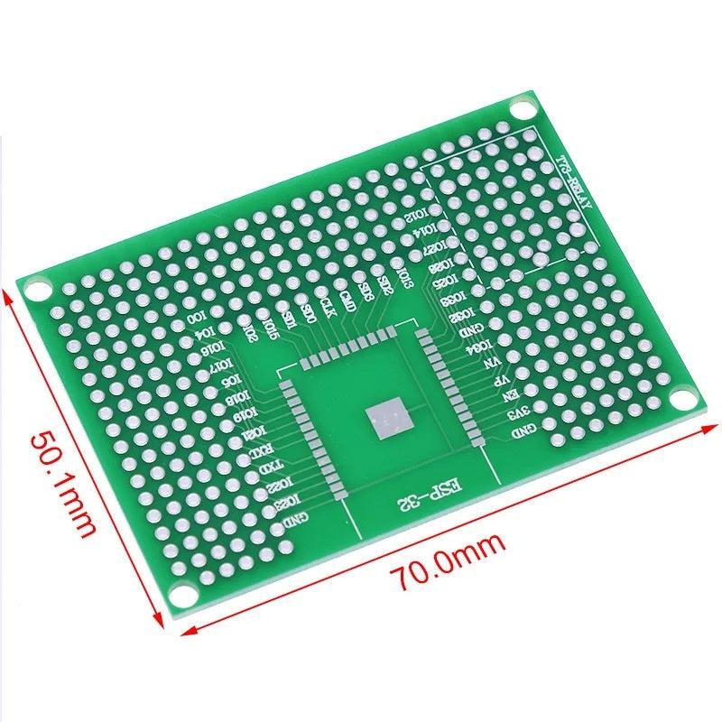 ESP32 / ESP12F / ESP12E Breakout Board | Double Sided Protoboard